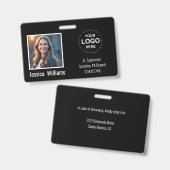 ロゴとバーコード入りカスタム従業員写真IDバッジ バッジ (正面＆裏面)