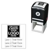 ロゴとビジネス住所 シールまたは3ライン文字 セルフインキングスタンプ (インサイチュ)