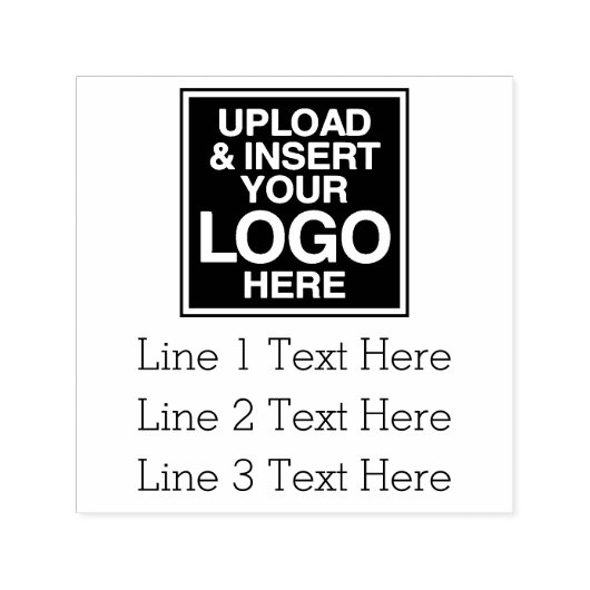 ロゴとビジネス住所 シールまたは3ライン文字 セルフインキングスタンプ (デザイン)