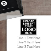 ロゴとビジネス住所 シールまたは3ライン文字 セルフインキングスタンプ