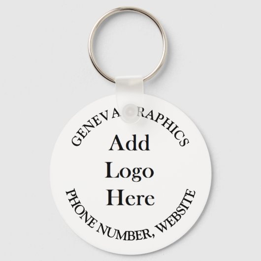 ロゴとビジネス情報の追加 キーホルダー (正面)