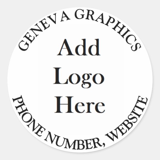 ロゴとビジネス情報の追加 ラウンドシール (正面)