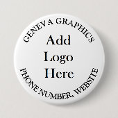 ロゴとビジネス情報の追加 缶バッジ (正面)