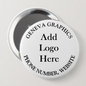 ロゴとビジネス情報を大きく追加 缶バッジ (正面&裏面)