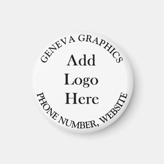 ロゴとビジネス情報を小さく追加 マグネット (正面)