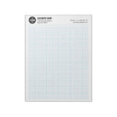 ロゴとビジネス情報入りエンジニアリンググリッド ノートパッド (回転)