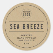 ロゴとラインの縁どKraft製品ラベルを追加する ラウンドシール (正面)