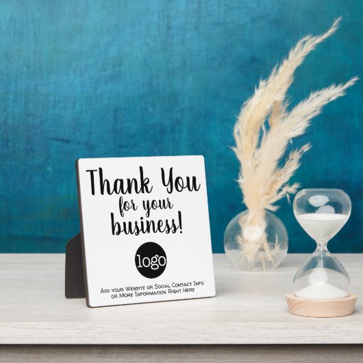 ロゴとロゴを付けてビジネスをありがとう連絡。 フォトプラーク (インサイチュ)