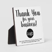 ロゴとロゴを付けてビジネスをありがとう連絡。 フォトプラーク (正面)