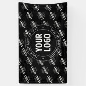 ロゴとロゴパターンのカスタマイズテキスト 横断幕 (縦)