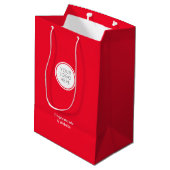 ロゴと企業情報が入った社用バッグ ミディアムペーパーバッグ (裏面アングル)