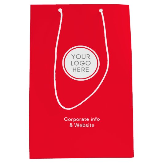 ロゴと企業情報が入った社用バッグ ミディアムペーパーバッグ (正面)