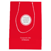 ロゴと企業情報が入った社用バッグ ミディアムペーパーバッグ (裏面)