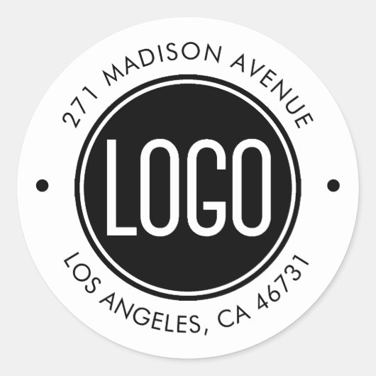 ロゴと会社の住所のアップロード ラウンドシール (正面)