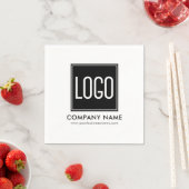 ロゴと会社の詳細のアップロード スタンダードカクテルナプキン (インサイチュ)