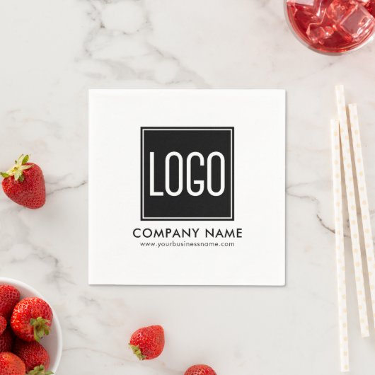 ロゴと会社の詳細のアップロード スタンダードカクテルナプキン (インサイチュ)