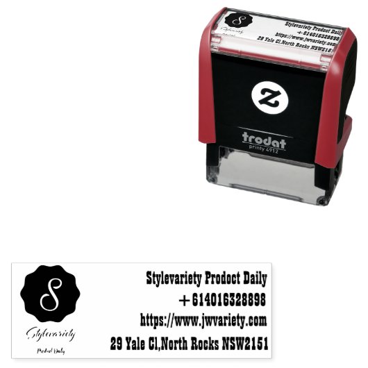 ロゴと会社の詳細の自己印鑑 セルフインキングスタンプ (インサイチュ)