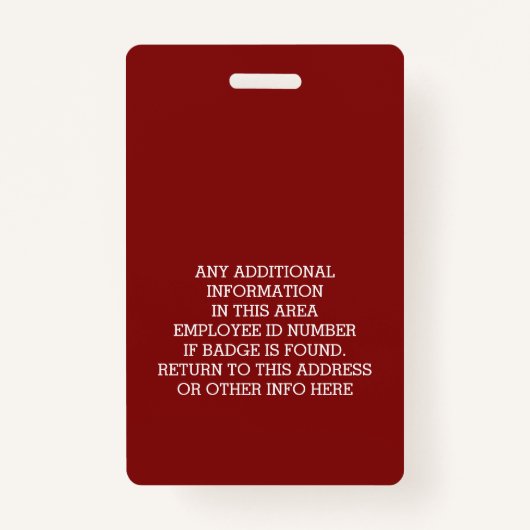 ロゴと会社情報の名前が付いた写真 バッジ (裏面)