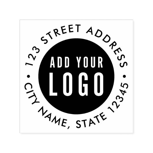 ロゴと住所を簡単に追加 自分の住所 セルフインキングスタンプ (デザイン)