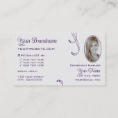 ロゴと写真が付いた紫華美ライトグレーシック 名刺 (裏面)