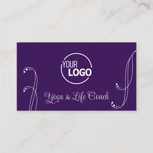 ロゴと写真が付いた紫華美ライトグレーシック 名刺 (正面)