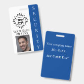 ロゴと写真が付いたSecurity Guard従業員ID バッジ (正面&裏面)