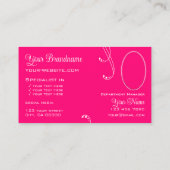 ロゴと写真が入華美った美しい白ピンクのシック 名刺 (裏面)