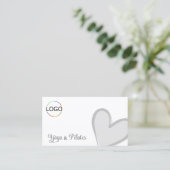 ロゴと写真が可愛いホワイトゴージャスグレーハート 名刺 (スタンド正面)