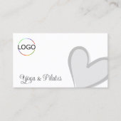 ロゴと写真が可愛いホワイトゴージャスグレーハート 名刺 (正面)