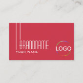 ロゴと写真の付いたペルシャ赤白プロフェッショナル 名刺 (正面)