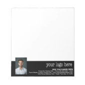 ロゴと写真の追加 – ビジネス連絡情報 ノートパッド (正面)