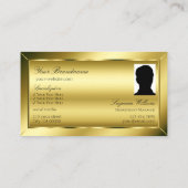 ロゴと写真まともな豪華なShimmery金ゴールド 名刺 (裏面)