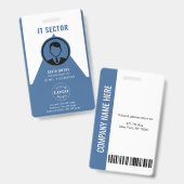 ロゴと写真を使用したビジネスIDバッジ バッジ (正面＆裏面)