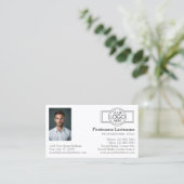 ロゴと写真を含む基本的なエグゼクティブデザイン 名刺 (スタンド正面)