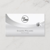 ロゴと宝石飾付きの貴白シルバー 名刺 (正面)