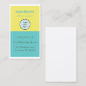 ロゴと情報が付いた黄色とプールブルー 名刺 (正面/裏面)