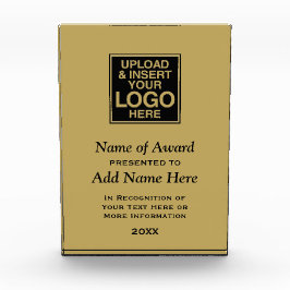 ロゴと情報カスタムのプレゼンテーション金ゴールドの追加 表彰盾