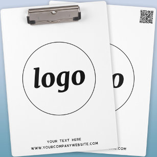 ロゴと文字とQRコードのビジネス用クリップボード クリップボード