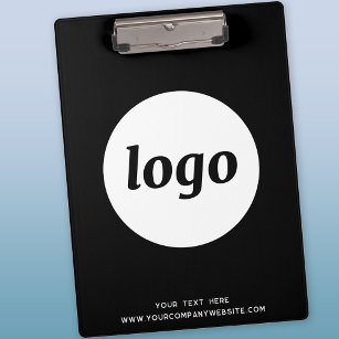 ロゴと文字の白黒のビジネス用クリップボード クリップボード