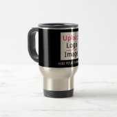 ロゴと文字の追加カスタムBusiness Chic Black トラベルマグ (正面左)