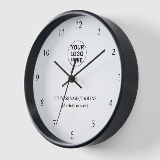 ロゴと文字をここに追加するlプロモーションホワイト 壁時計 (傾斜)