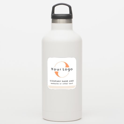 ロゴと文字を使用したビニールスクエアウォーターボトルビジネス シール (ウォーターボトル)