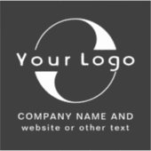 ロゴと文字を使用したビニールスクエアウォーターボトルビジネス シール (正面)