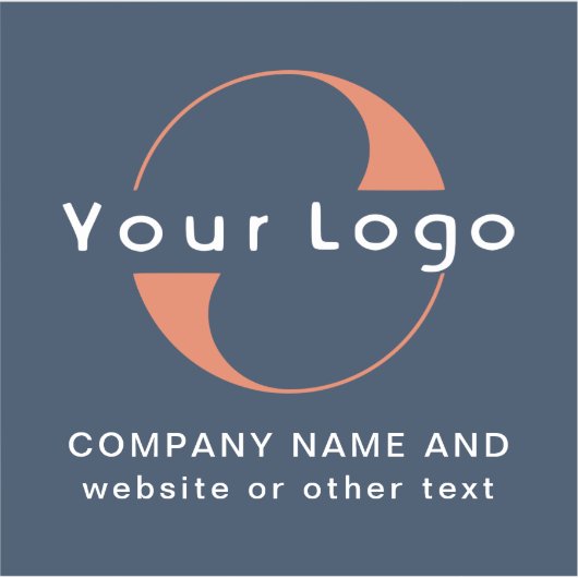 ロゴと文字を使用したビニールスクエアウォーターボトルビジネス シール (正面)