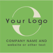 ロゴと文字を使用したビニールスクエアウォーターボトルビジネス シール (正面)