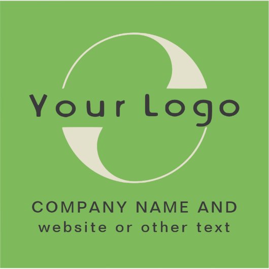 ロゴと文字を使用したビニールスクエアウォーターボトルビジネス シール (正面)