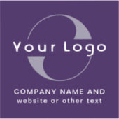 ロゴと文字を使用したビニールスクエアウォーターボトルビジネス シール (正面)