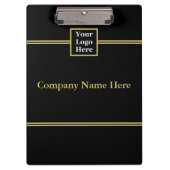 ロゴと文字を黒とフェイク金ゴールド クリップボード (正面)