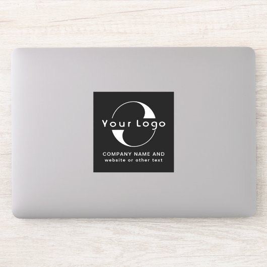ロゴと文字オンVinyl square Business Laptop Black シール (コンピューター)