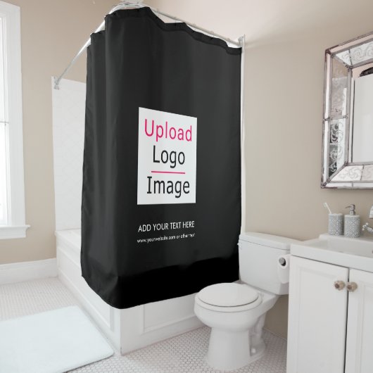 ロゴと文字カスタムビジネスシモダンックの追加 シャワーカーテン (インサイチュ)